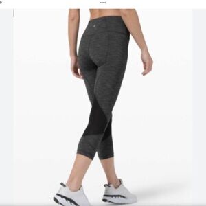 Lululemon Pace Rival Cropped Gray/Black Leggings